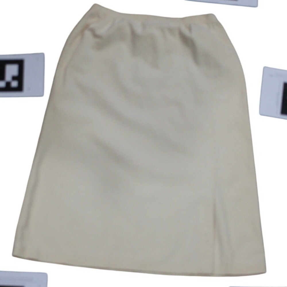 Vintage Abe‎ Schrader Cream A-Line Skirt USA Womens Large Minimal Classic